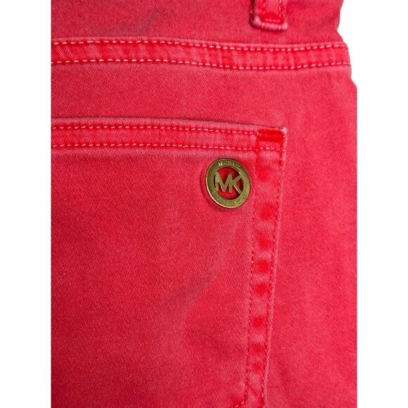 Michael Kors Women's Jeans Izzy Cropped Skinny Medium Rise Denim Red Size 30 - Picture 6 of 11